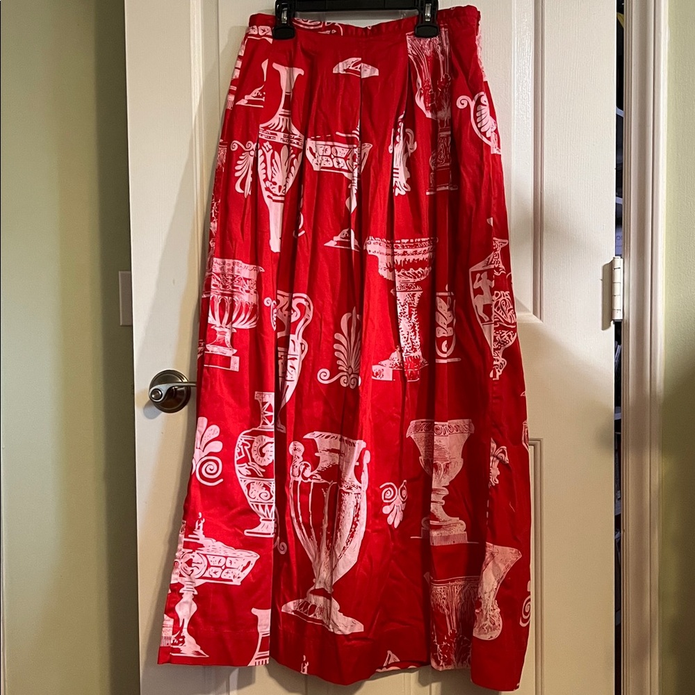 Soft Surroundings Red and White Maxi Skirt